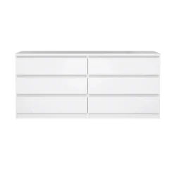 Credenza bianco lucida 153x50x70h cm 6 cassetti - Abacadabra