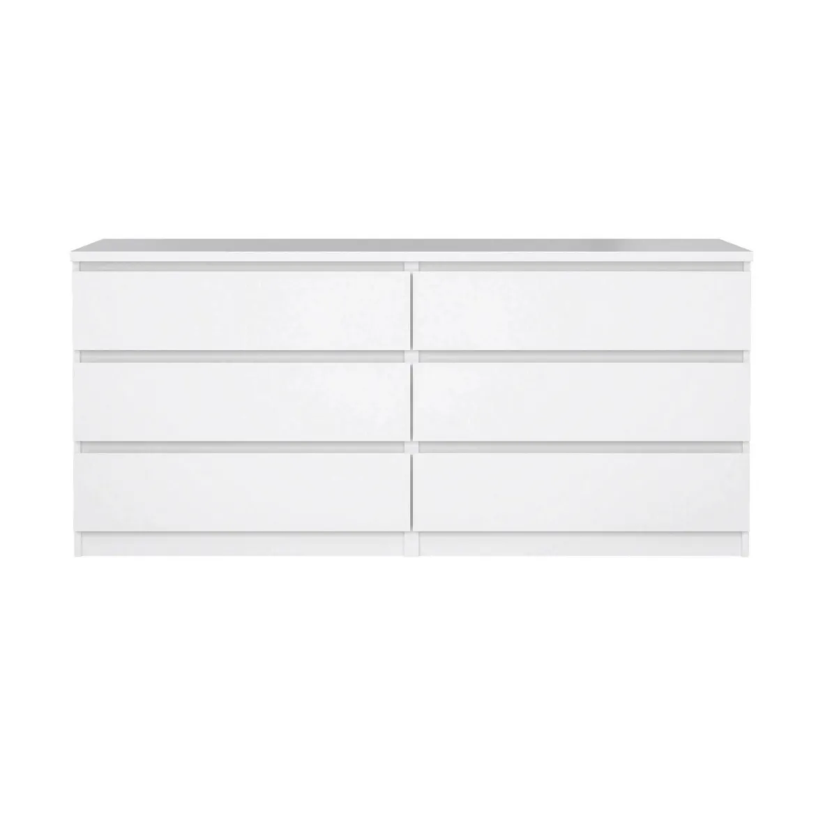 Credenza bianco lucida 153x50x70h cm 6 cassetti - Abacadabra