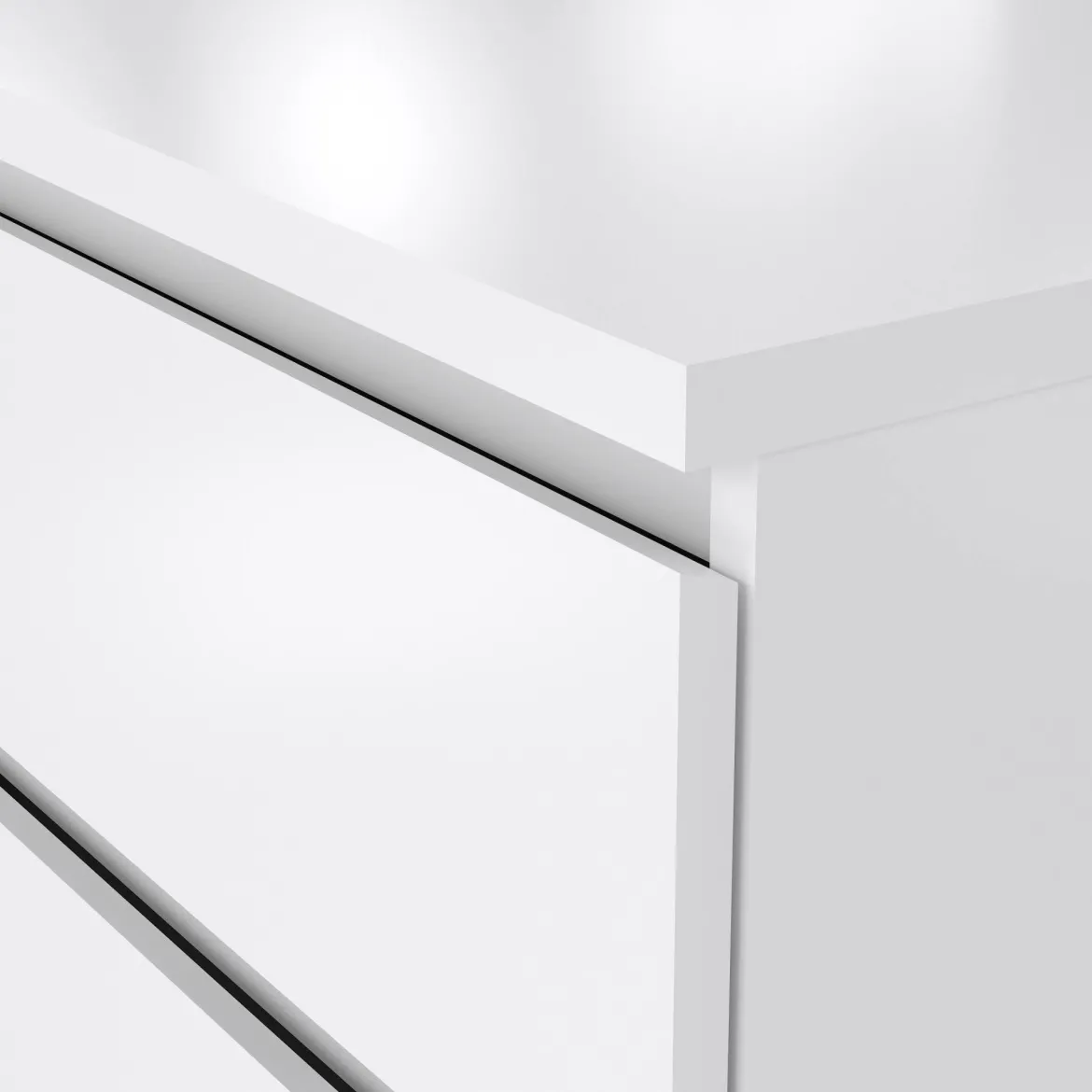 Credenza bianco lucida 153x50x70h cm 6 cassetti - Abacadabra