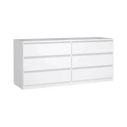 Credenza bianco lucida 153x50x70h cm 6 cassetti - Abacadabra