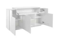 Credenza bianco lucida 160x46x85h cm 4 ante - Aschly