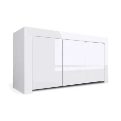 Credenza bianco lucida 170x40x60h cm 2 ante e 3 cassetti - Andie