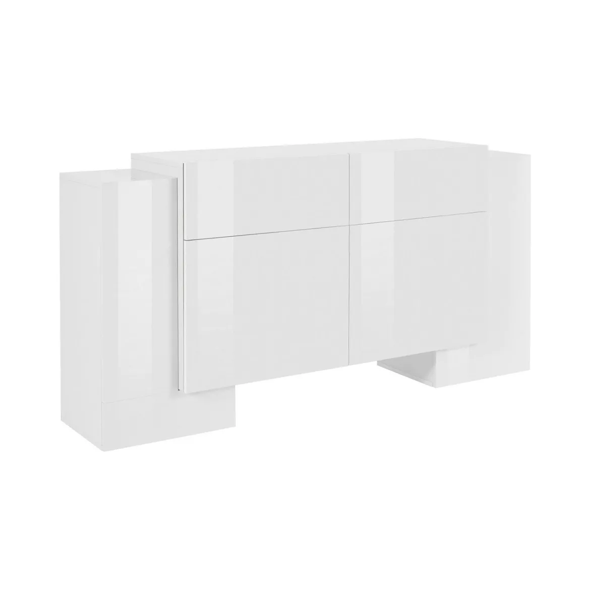 Credenza bianco lucida 170x45x85h cm 5 ante - Arek