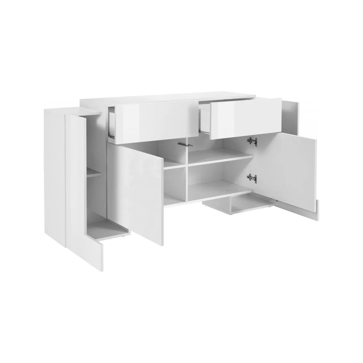 Credenza bianco lucida 170x45x85h cm 5 ante - Arek