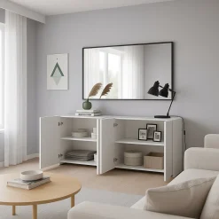 Credenza bianco lucida 180x41x86h cm 4 ante - Aulina