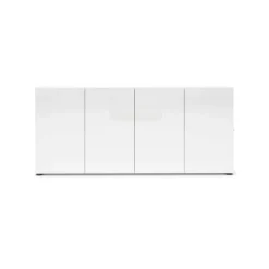 Credenza bianco lucida 180x38x79h cm 4 ante - Amacord