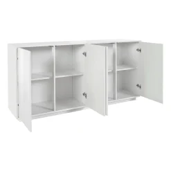 Credenza bianco lucida 180x41x86h cm 4 ante - Aulina