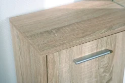 Credenza Bianco Marrone Quercia 2 Cassetti Apertura Battente, Scorrevole 115x30x77h cm, 5 Ante - Pianisi