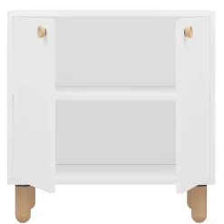 Credenza Bianco Marrone Rovere un Ripiano 2 Ante 72x36x73h cm, 2 Vani - Pontida