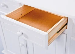 Credenza Bianco 6 Ripiani 3 Cassetti 130x32x198h cm, 5 Ante - Presezzo
