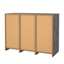 Credenza cemento e bianco lucida 120x50x90h cm 2 ante e 4 cassetti - Angelika