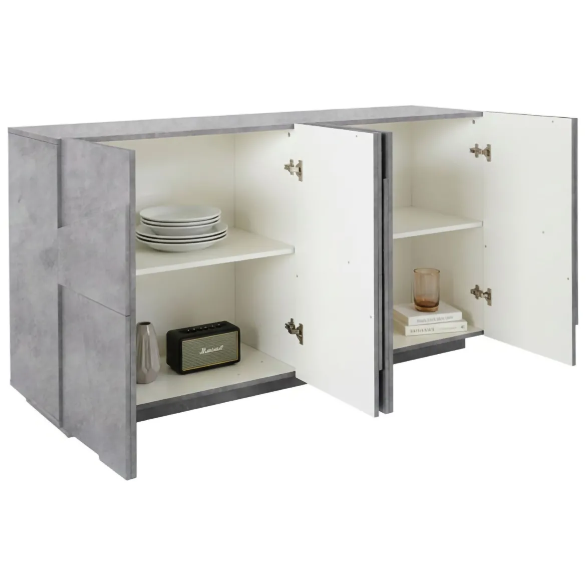 Credenza cemento 184x45x77h cm 3 ante - Aminda