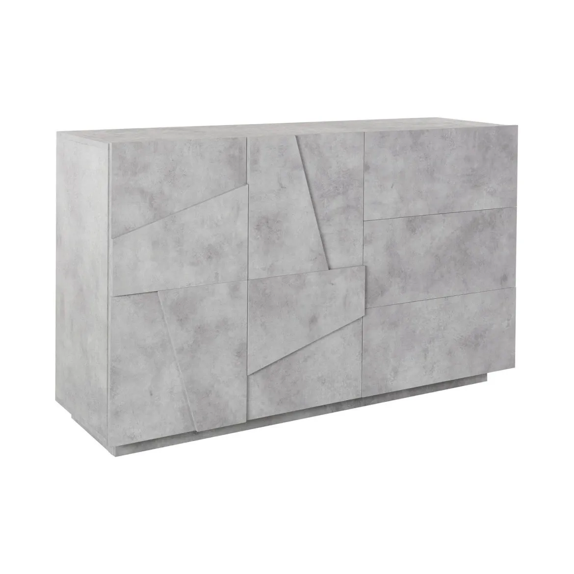 Credenza cemento 142x44x86h cm 2 ante e 3 cassetti - Aydee