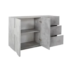 Credenza cemento 142x44x86h cm 2 ante e 3 cassetti - Aydee