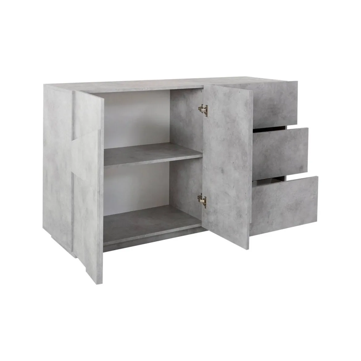 Credenza cemento 142x44x86h cm 2 ante e 3 cassetti - Aydee