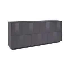Credenza Clinoumite, cm 200x41h86, Antracite lucido