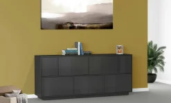 Credenza Clinoumite, cm 200x41h86, Antracite lucido