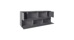 Credenza Clinoumite, cm 200x41h86, Antracite lucido
