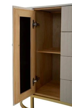 Credenza crema e bianca 120x40x85h cm 2 ante e 4 cassetti - Lodovico