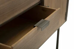 Credenza grigia e marrone 145x47x76h cm 2 ante e 3 cassetti - Jones