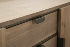 Credenza grigia e marrone 145x47x76h cm 2 ante e 3 cassetti - Jones