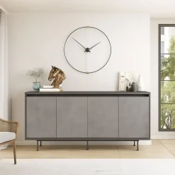 Credenza grigia e nera 160x44x75h cm 4 ante - Kay