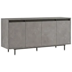 Credenza grigia e nera 160x44x75h cm 4 ante - Kay