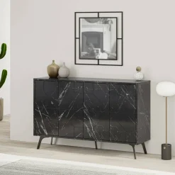 Credenza grigia 123x35x77h cm 6 ante - Earl