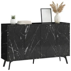 Credenza grigia 123x35x77h cm 6 ante - Earl