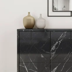 Credenza grigia 123x35x77h cm 6 ante - Earl