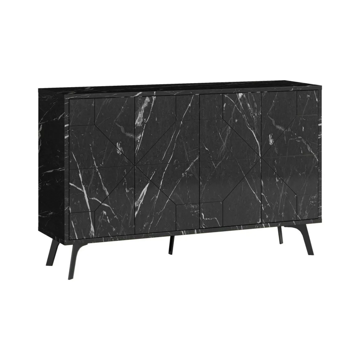 Credenza grigia 123x35x77h cm 6 ante - Earl