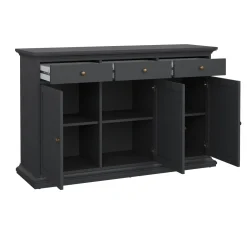 Credenza grigia 147x39x81h cm 2 ante e 3 cassetti - Erina