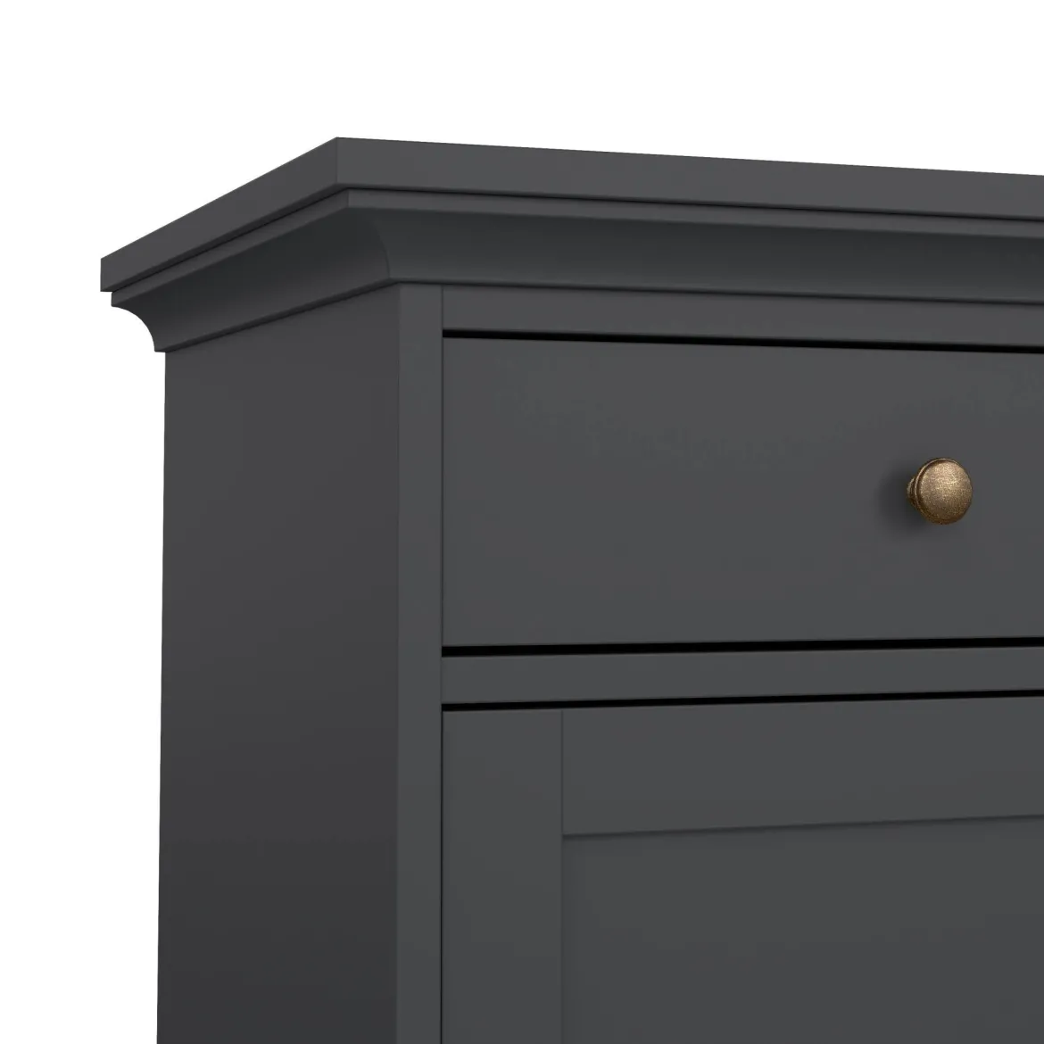 Credenza grigia 147x39x81h cm 2 ante e 3 cassetti - Erina