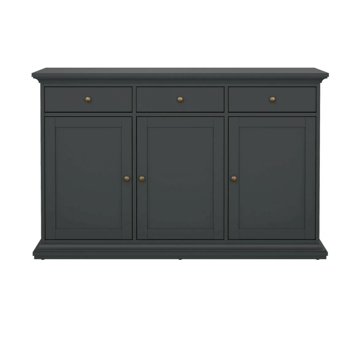 Credenza grigia 147x39x81h cm 2 ante e 3 cassetti - Erina