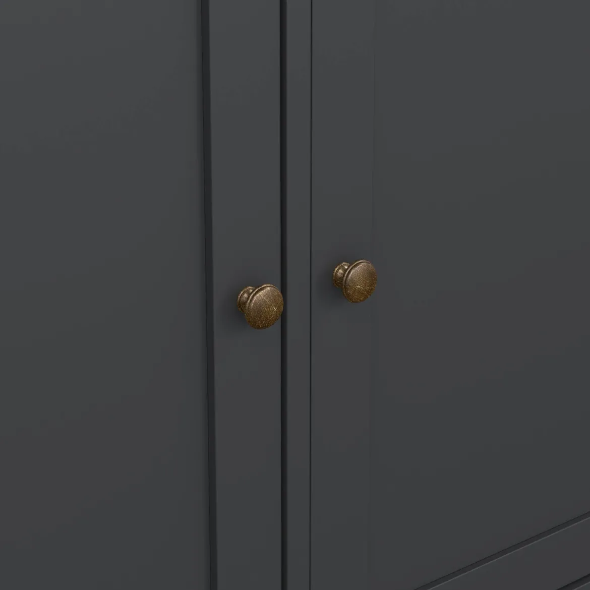Credenza grigia 147x39x81h cm 2 ante e 3 cassetti - Erina