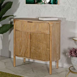 Credenza Marrone Ciliegio un Cassetto un Ripiano 81x46x82h cm, Apertura Battente, Scorrevole - Falomo