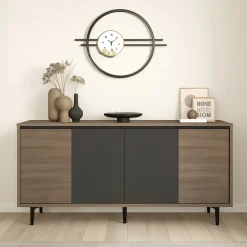 Credenza marrone e antracite 160x40x71h cm 4 ante - Arpalice