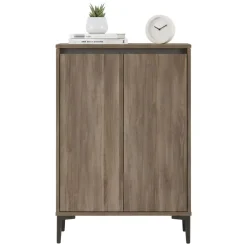 Credenza marrone e antracite 72x35x104h cm 4 ante - evariste