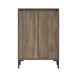 Credenza marrone e antracite 72x35x104h cm 4 ante - evariste