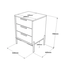 Credenza marrone e grigia 54x44x70h cm 3 cassetti - Butchoy