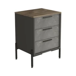Credenza marrone e grigia 54x44x70h cm 3 cassetti - Butchoy