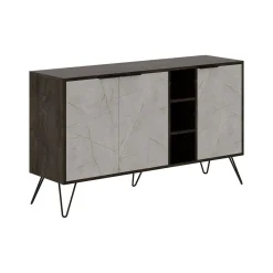 Credenza marrone e marmo 142x35x83h cm 3 ante - Arlene