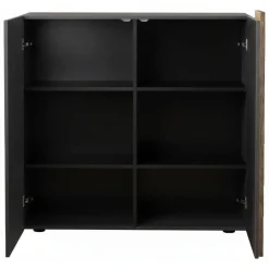 Credenza Marrone Noce Marrone Rovere un Ripiano 2 Ante 72x36x73h cm, 2 Vani - Pontida