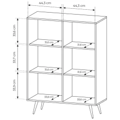 Credenza Marrone Noce 2 Ripiani Apertura Battente 94x40x126h cm, 2 Ante - Hafano