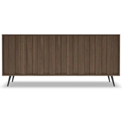 Credenza Marrone Noce 4 Ripiani Apertura Battente 183x40x83h cm, 4 Ante - Haga