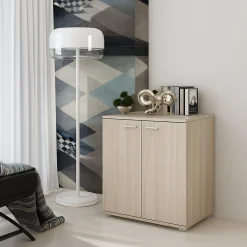 Credenza Marrone Olmo un Ripiano Apertura Battente 68x34x74h cm, 2 Ante - Osteno