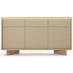 Credenza Marrone Rovere Beige 4 Ripiani Apertura Battente 104x40x138h cm, 2 Ante - Hasota