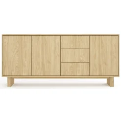 Credenza Marrone Rovere 3 Cassetti 3 Ripiani 183x38x83h cm, Apertura Battente - Hasilo