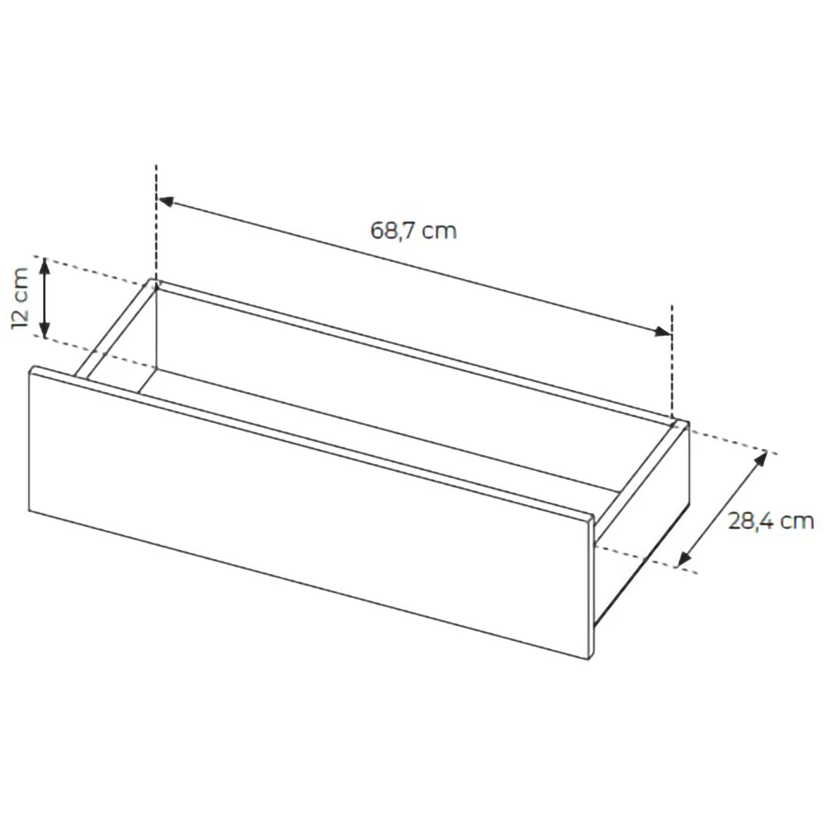 Credenza Marrone Rovere 6 Cassetti un Ripiano 154x38x83h cm, Apertura Scorrevole - Hasimi