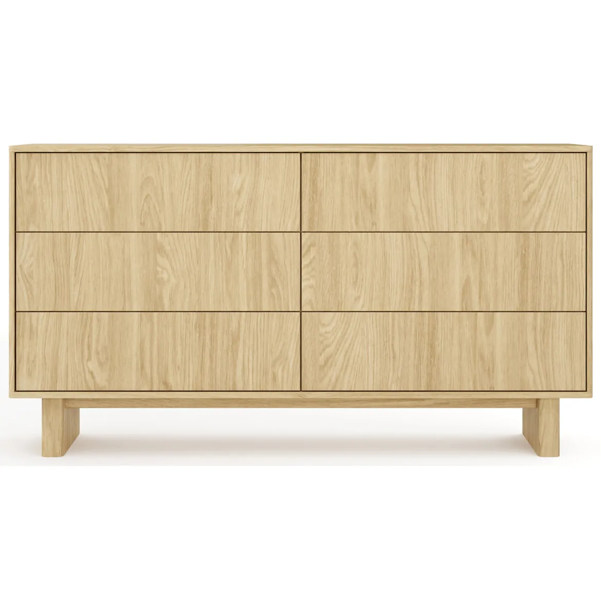 Credenza Marrone Rovere 6 Cassetti un Ripiano 154x38x83h cm, Apertura Scorrevole - Hasimi